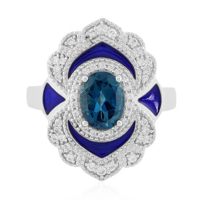 Anello in argento con Topazio Blu Londra