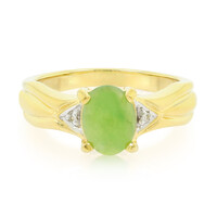 Anello placcato in oro con Crisoprasio Imperiale