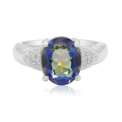 Anello in argento con Quarzo Mistico Blu