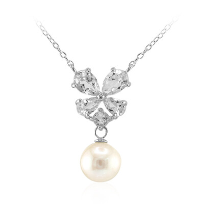 Collana in argento con Perla d'Acqua Dolce Bianca