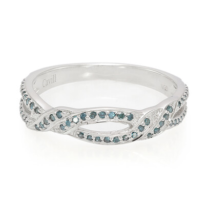 Anello placcato in platino con Diamante Fancy
