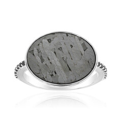 Anello in argento con Meteoriti di Aletai