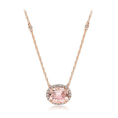 Collana in oro con Morganite AAA