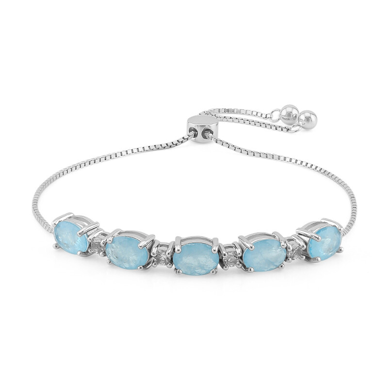 Engelsrufer Bracciale da donna in argento sterling e pietra potente, chiusura a moschettone, regolabile in due lunghezze, senza nichel, 1 Stein, Argento sterling, Agata