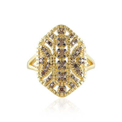 Anello in argento con Zircone Champagne