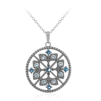 Collana in argento con Topazio Blu Londra