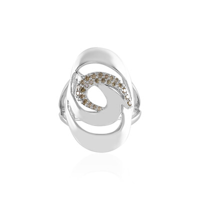 Anello in argento con Diamante Champagne I3 (de Melo)