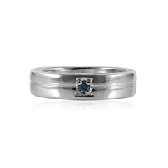 Anello in argento con Diamante Blu Cielo I1