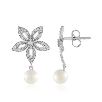 Orecchini in argento con Perla d'Acqua Dolce Bianca