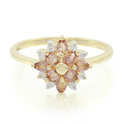 Anello in oro con Zaffiro Padparadscha (non riscaldato)