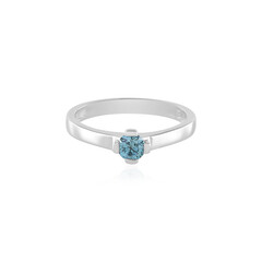 Anello in argento con Diamante Blu I2