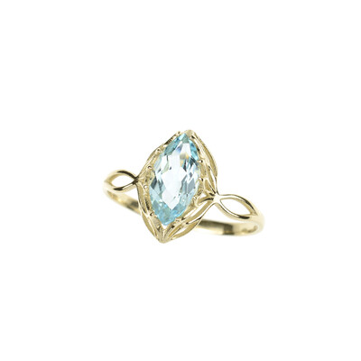 Anello in oro con Topazio Blu Cielo (dagen)