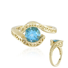 Anello in oro con Topazio Blu Svizzero (Ornaments by de Melo)