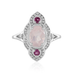 Anello in argento con Quarzo Rosa