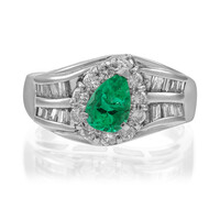 Anello in platino con Smeraldo Zambia AAA (CIRARI)