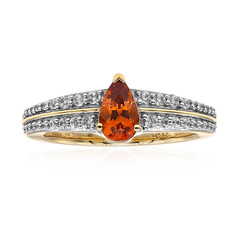 Anello in oro con Spessartina Californiana (Amanda Adkins)