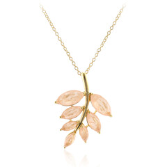 Collana in argento con Quarzo pesca pastello