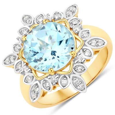 Anello in argento con Topazio Blu Cielo