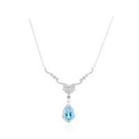 Collana in argento con Topazio Blu Svizzero
