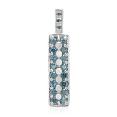Ciondolo placcato in platino con Diamante Fancy