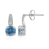 Orecchini in argento con Topazio Blu Svizzero