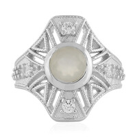 Anello in argento con Pietra di Luna Bianca