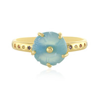 Anello in argento con Calcedonio Blu