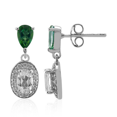 Orecchini in argento con Topazio Verde Farfalla