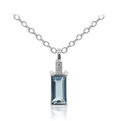 Collana in argento con Topazio Blu Londra