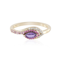 Anello in oro con Zaffiro Ceylon Porpora (non riscaldato)