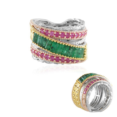 Anello in argento con Smeraldo Zambia (Gems en Vogue)