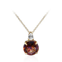 Collana in argento con Quarzo Mistico Cognac