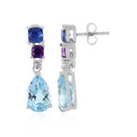 Orecchini in argento con Topazio Blu Svizzero