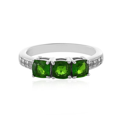 Anello in argento con Diopside Russo