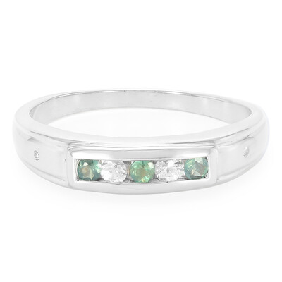 Anello in argento con Alessandrite Brasiliana e Zaffiro Bianco
