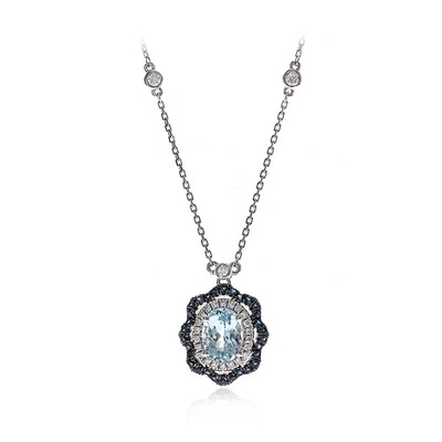 Collana in oro con Acquamarina Brasiliana AAA (CIRARI)