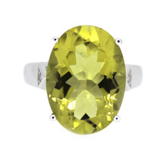 Anello in argento con Quarzo Ouro Verde