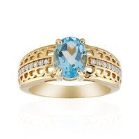 Anello in argento con Topazio Blu Svizzero