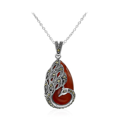 Collana in argento con Agata Rossa