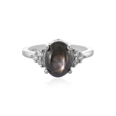 Anello in argento con Zaffiro Stellato Nero