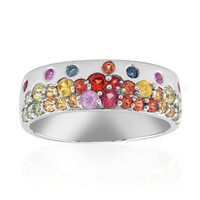 Anello in argento con Zaffiro Fancy