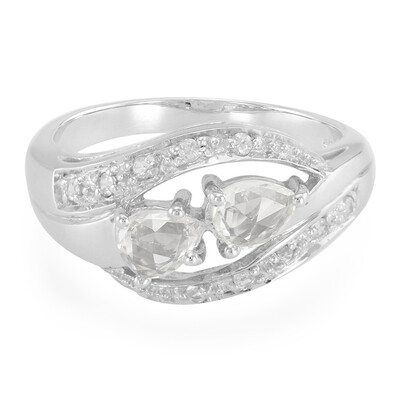 Anello in argento con Zaffiro Bianco