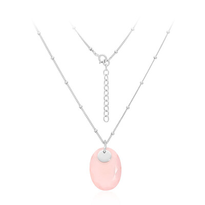 Collana in argento con Calcedonio Rosa