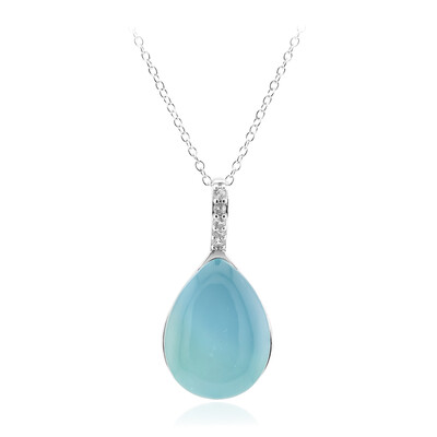 Collana in argento con Calcedonio Acqua