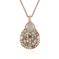 Collana in argento con Pietra di Luna Bianca (KM by Juwelo)