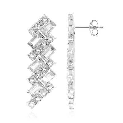 Orecchini in argento con Topazio Bianco