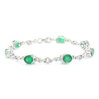 Bracciale in argento con Smeraldo Zambia