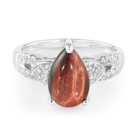 Anello in argento con Occhio di Tigre Rosso
