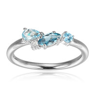 Anello in argento con Topazio Blu Londra