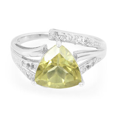 Anello in argento con Quarzo Oliva